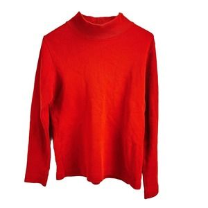 New Orleans Knitwear Red Orange Turtleneck Long Sleeve Pullover Sweater Sz 0